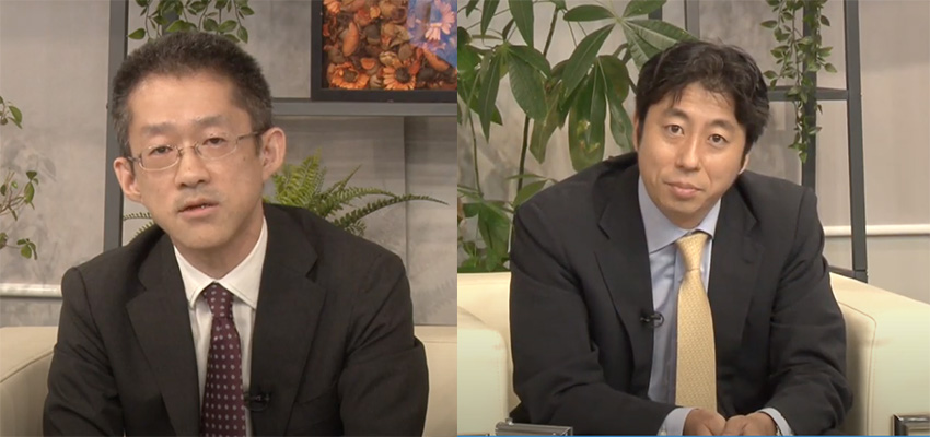 (左)株式会社マネーフォワード 執行役員 経理本部 本部長 松岡俊氏、(右)PwCあらた有限責任監査法人 企画管理本部 部長/執行役副代表 <アシュアランスリーダー/監査変革担当> 久保田正崇氏